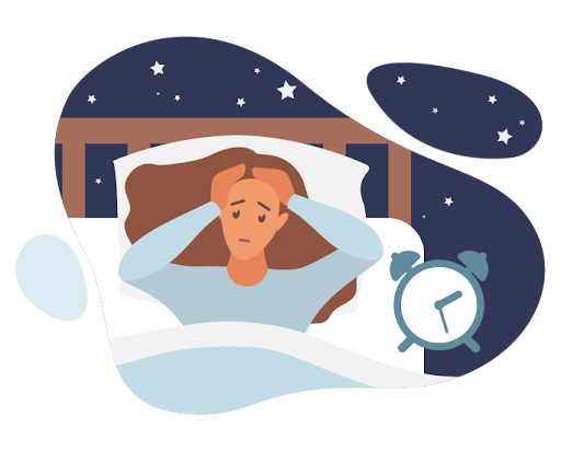 Woman with poor sleep